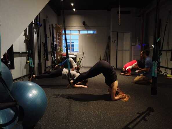 Group personal training using suspension at MSMCHQ gym 